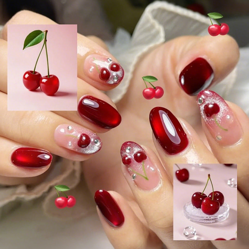 Glittery Decorative Press-On Nail Set Acalora