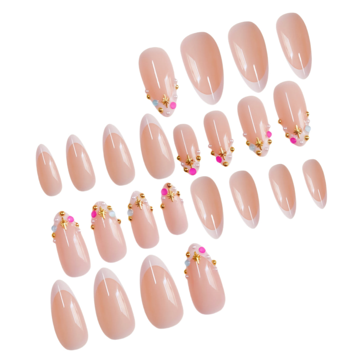 Elegant Gem-Embellished Press-On Nails Acalora