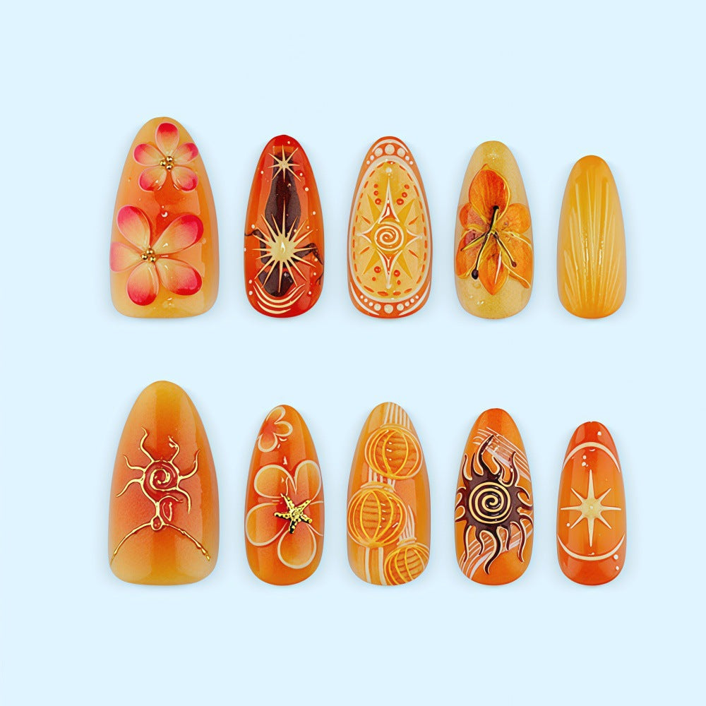 Artificial nails with elegant floral design Acalora