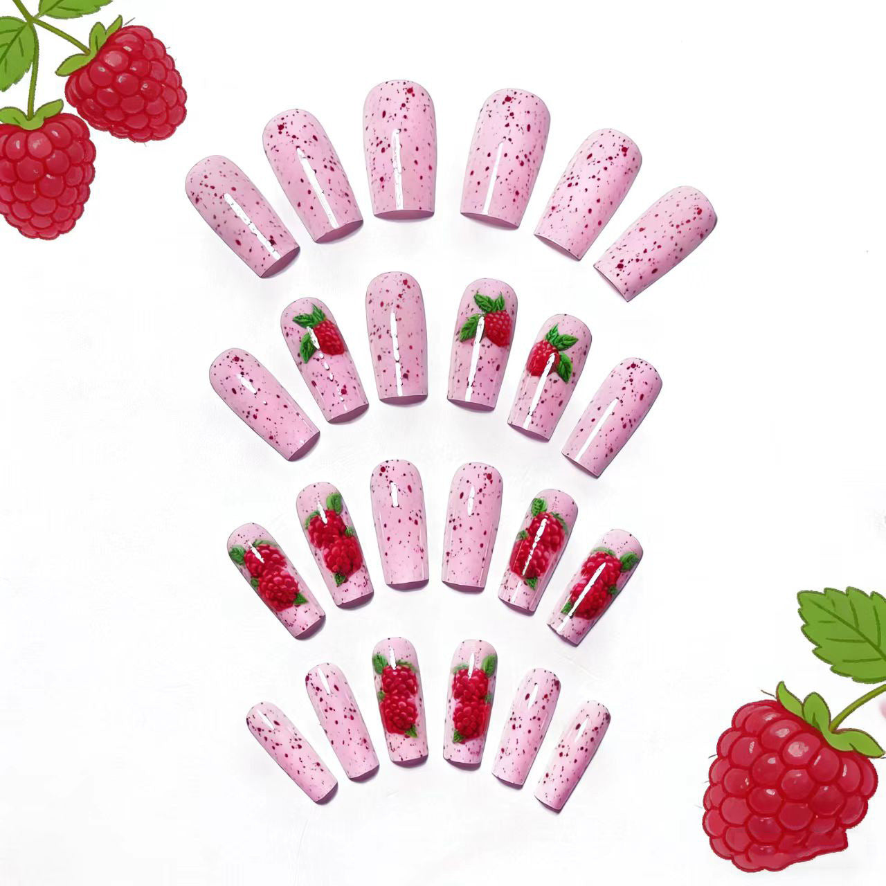 3D Raspberry Nail Art Acalora