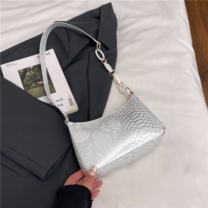 Stylish Textured Snakeskin Effect Handbag Acalora