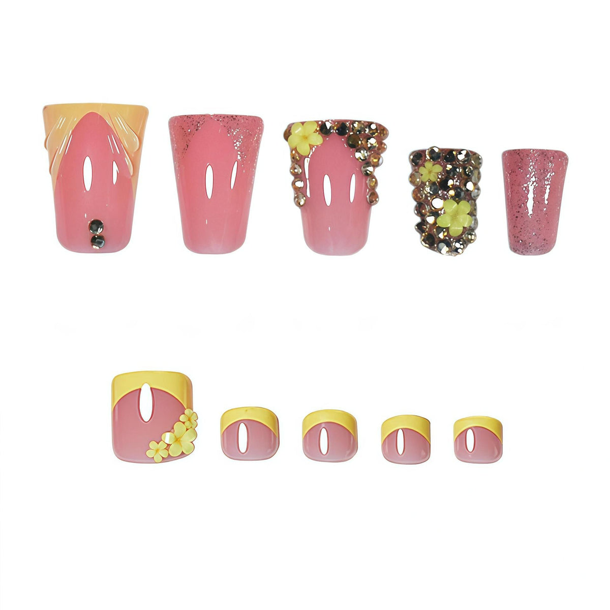 Decorative Rhinestone Press-On Nail Set Acalora
