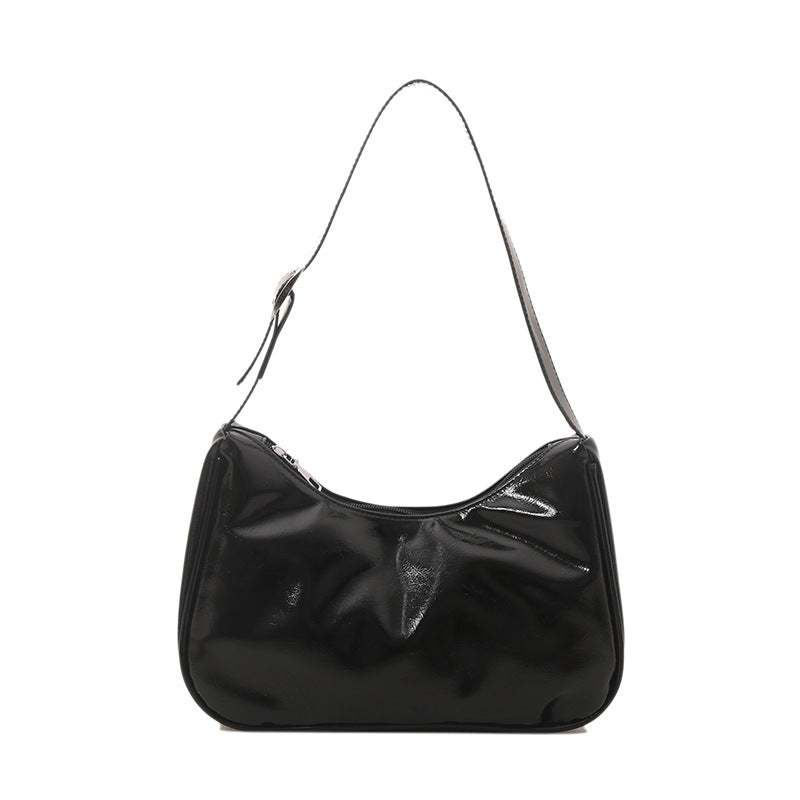 Vintage-Inspired Soft Patent Leather Handbag Acalora