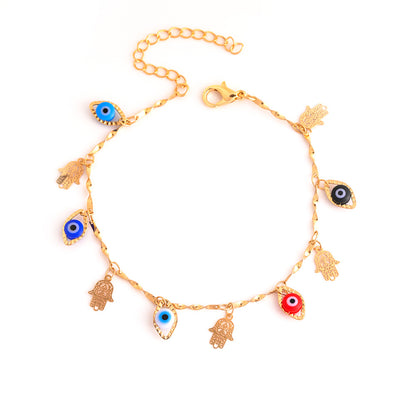 Decorative Evil Eye Charm Ankle Bracelet Acalora