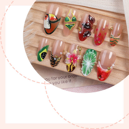Artistic Tropical Press-On Nail Set Acalora