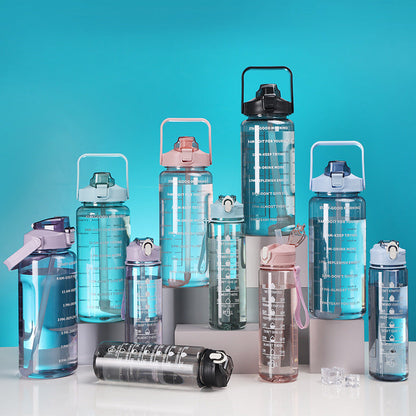 Women's motivation water bottle with integrated time markings and ergonomic design Kalsten
