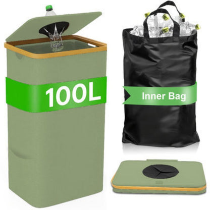 Multifunctional laundry storage box with bamboo lid Acalora