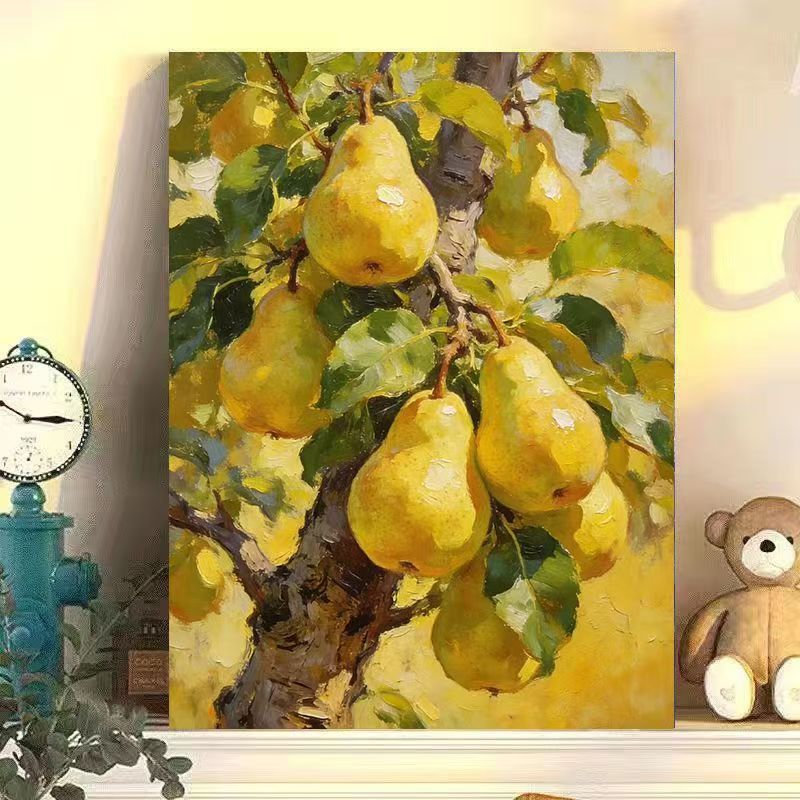 Pear-Themed Kitchen Wall Art Print