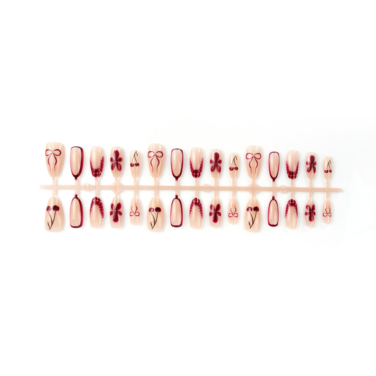 Artificial nails with floral design and elegant accents Acalora