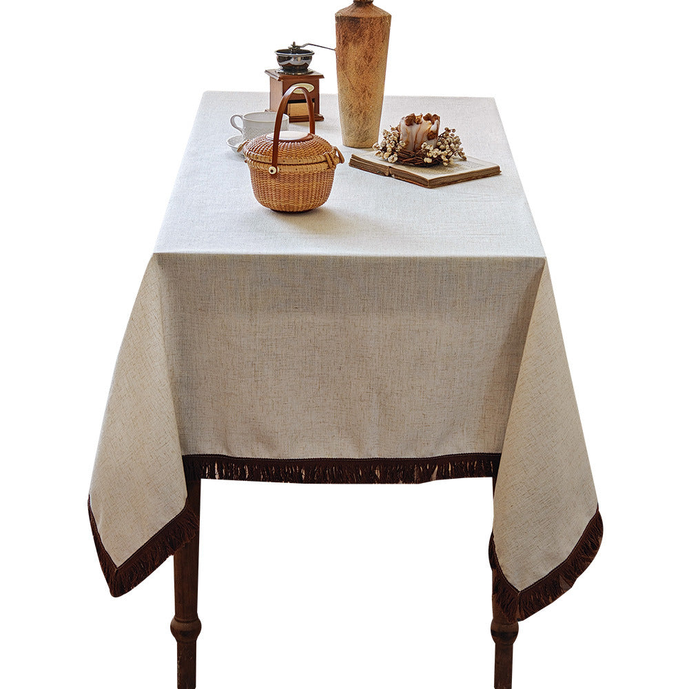 Elegant Fringe Tablecloth