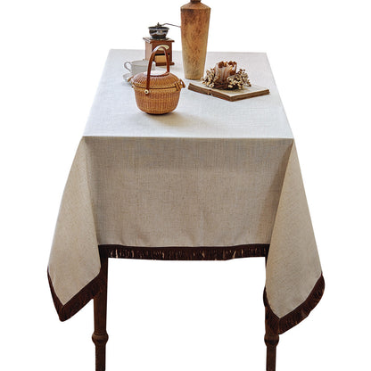 Elegant Fringe Tablecloth