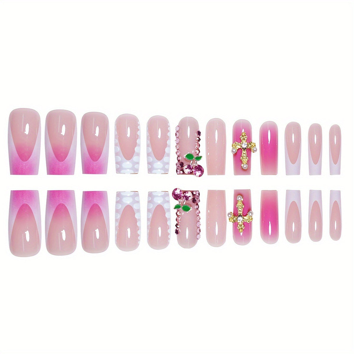 Ornate Decorative Press-On Nail Set Acalora