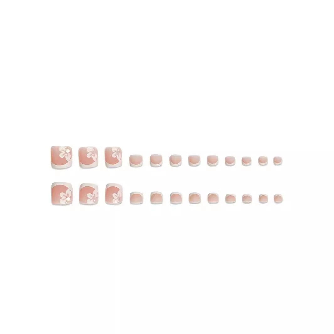 Elegant French Tip Press-On Nail Art Set Acalora