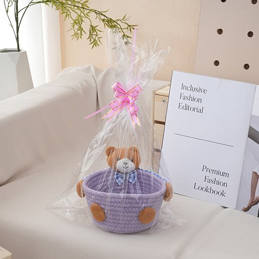 Cozy storage basket with bear motif Acalora