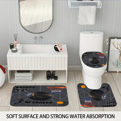 High-Definition Basketball-Themed Bathroom Décor Set