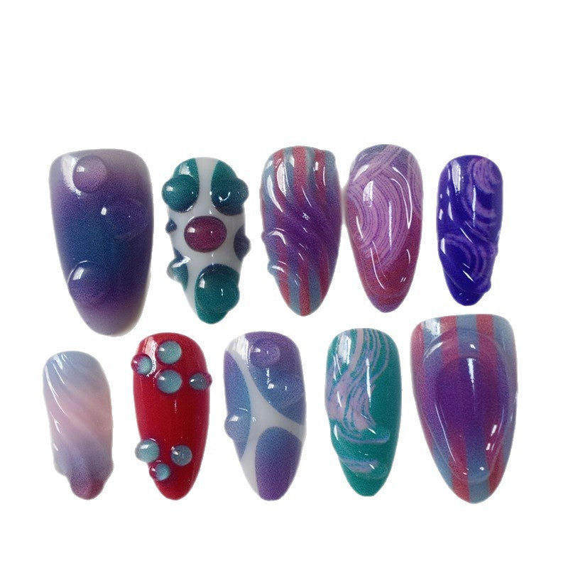 Artistic Cartoon-Themed Press-On Nail Art Set Acalora
