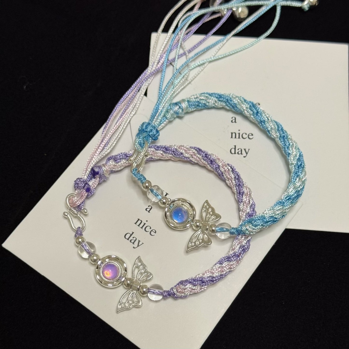 Butterfly Charm Adjustable Friendship Bracelet Acalora