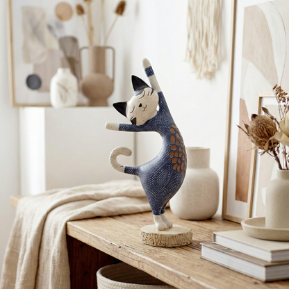 Artistic cat figurine in vibrant design Acalora