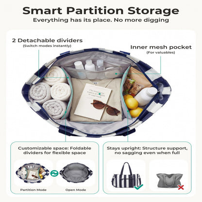 Spacious Multi-Compartment Utility Tote Acalora