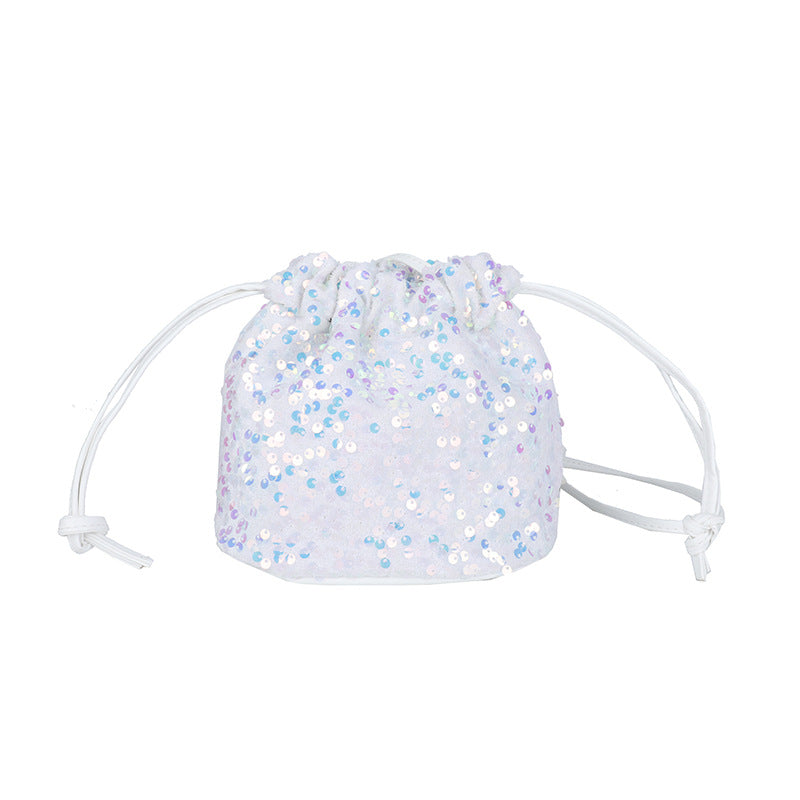 Glittery Sequin Drawstring Mini Bag Acalora