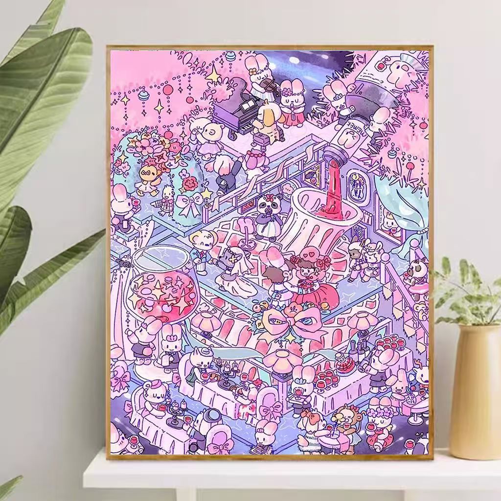Playful Cartoon-Themed Art Canvas