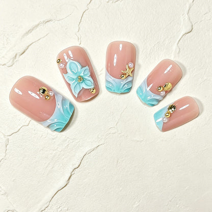 Artistic Floral Acrylic Nail Art Tips Acalora