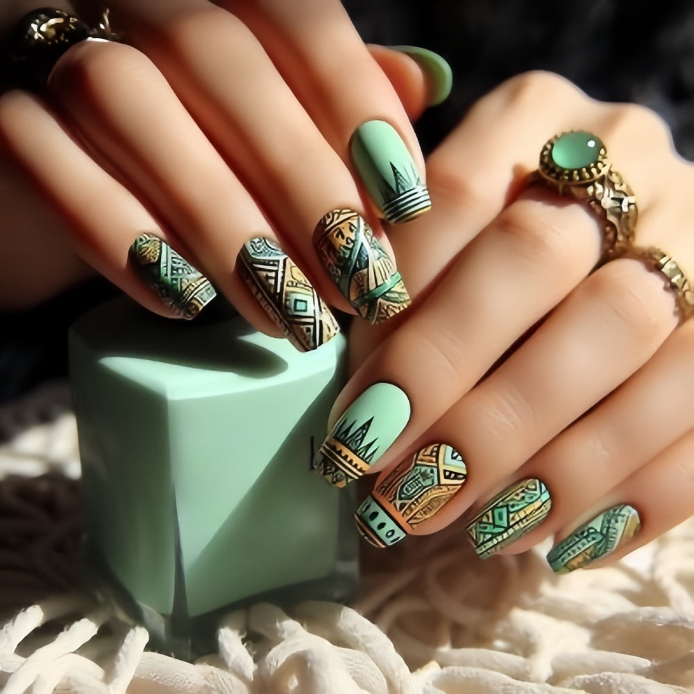 Artificial nails with creative ethnic design Acalora