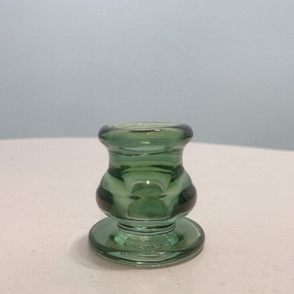 Glass Taper Candle Holder with Curved Weighted Base Acalora