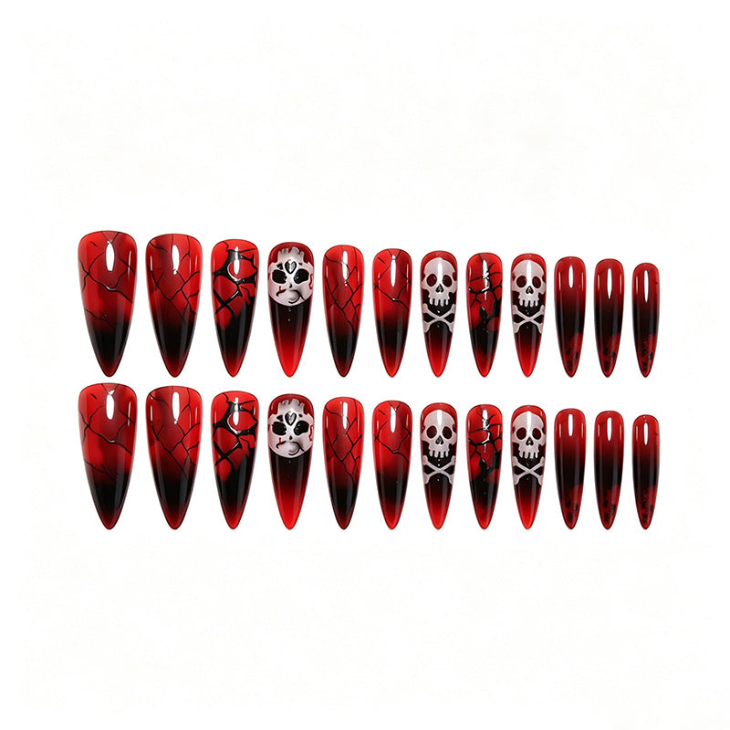 Artificial nail set with Halloween designs and elegant accents Acalora