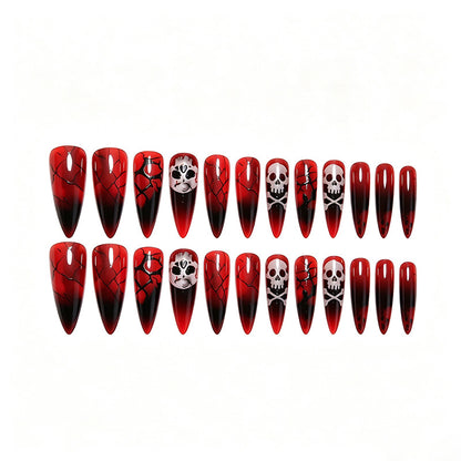 Artificial nail set with Halloween designs and elegant accents Acalora