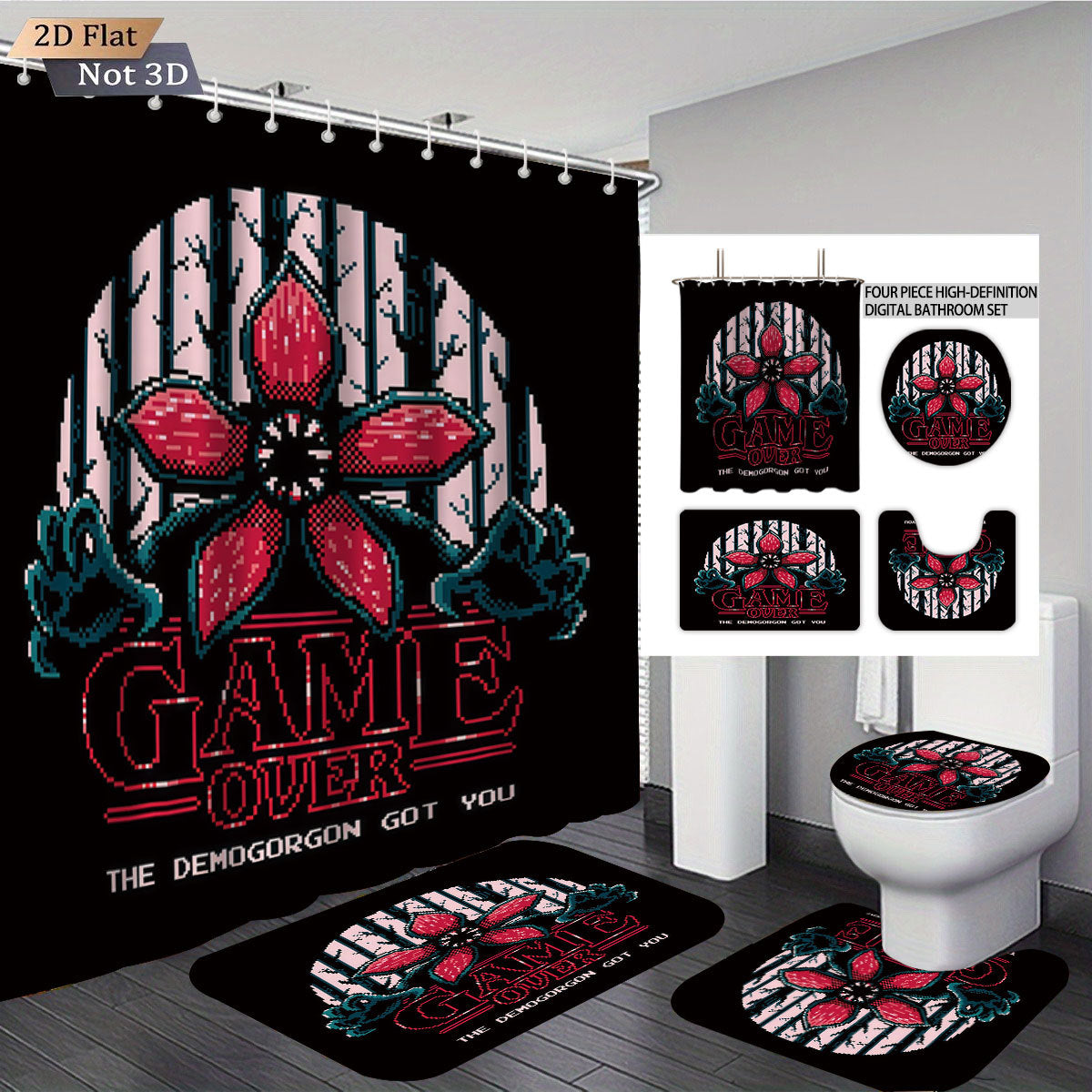 Stranger Things Adventure-Themed Digital Bathroom Set