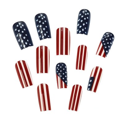 Artificial nails with American flag design Acalora