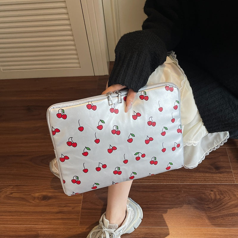 Playful Cherry Print Laptop Sleeve Acalora