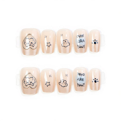 Fun-Themed Press-On Nail Art Set Acalora