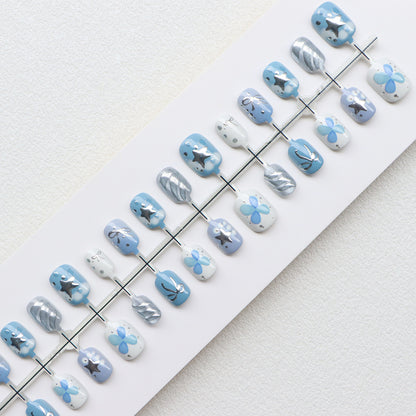 Artistic Star and Bow Press-On Nail Set Acalora