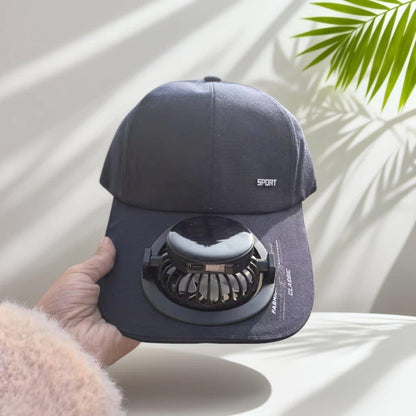 Portable solar-powered USB-C fan with digital battery display Brehn