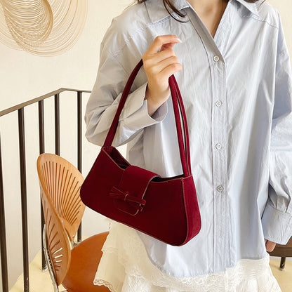 Elegant Bow-Detail Velvet Handbag Acalora