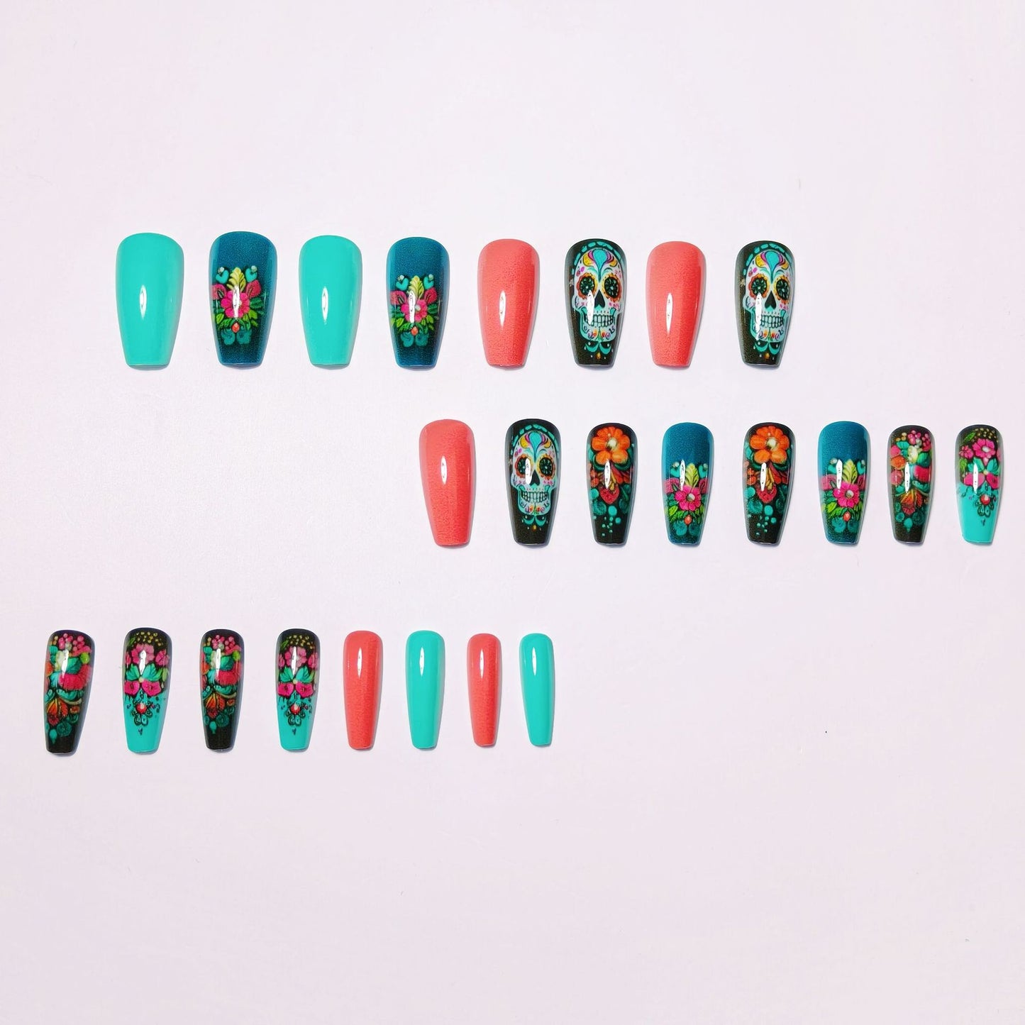 Artistic Day of the Dead Nail Art Acalora