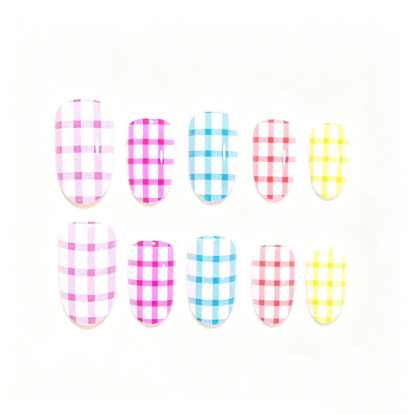 Chic Gingham Pattern Nail Art Wraps Acalora