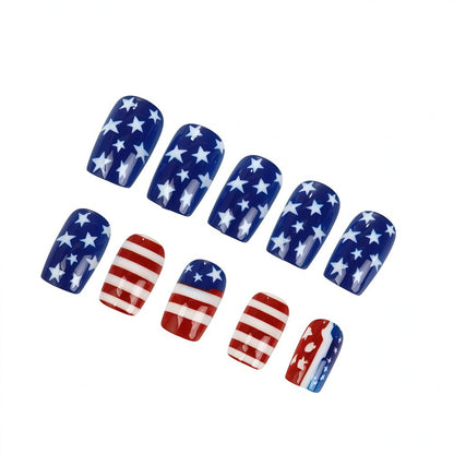 Creative artistic nails in patriotic design Acalora
