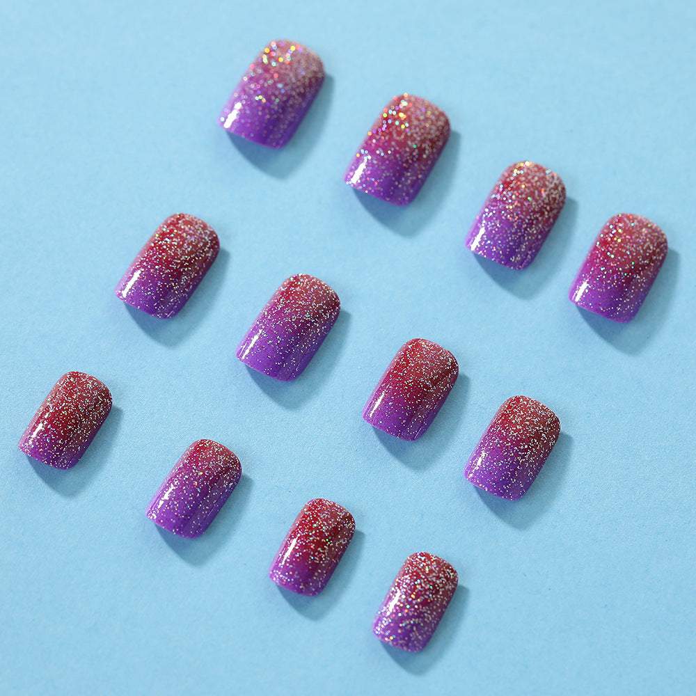 Glittering artificial nails with gradient Acalora