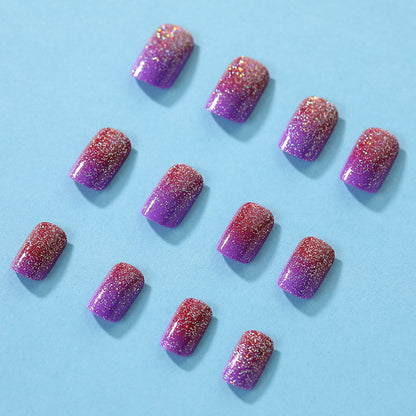 Glittering artificial nails with gradient Acalora