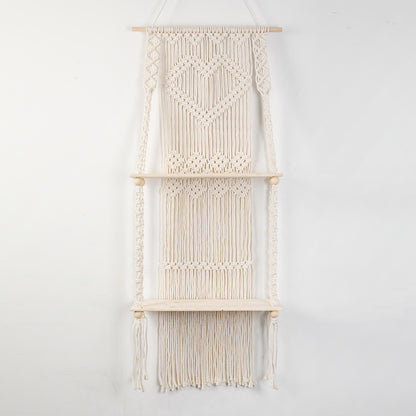 Macrame shelf with heart design Acalora