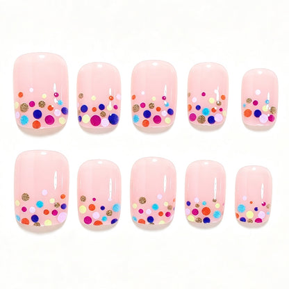 Decorative Dot Pattern Press-On Nail Art Acalora