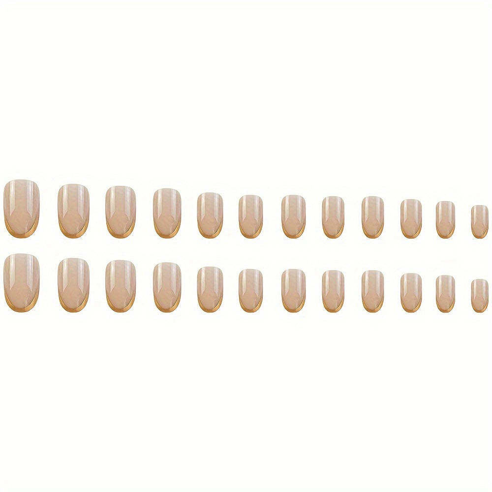 Elegant Glossy French Tip Nail Set Acalora