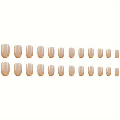 Elegant Glossy French Tip Nail Set Acalora
