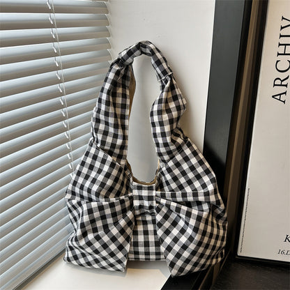 Bow Accent Fabric Tote Bag Acalora