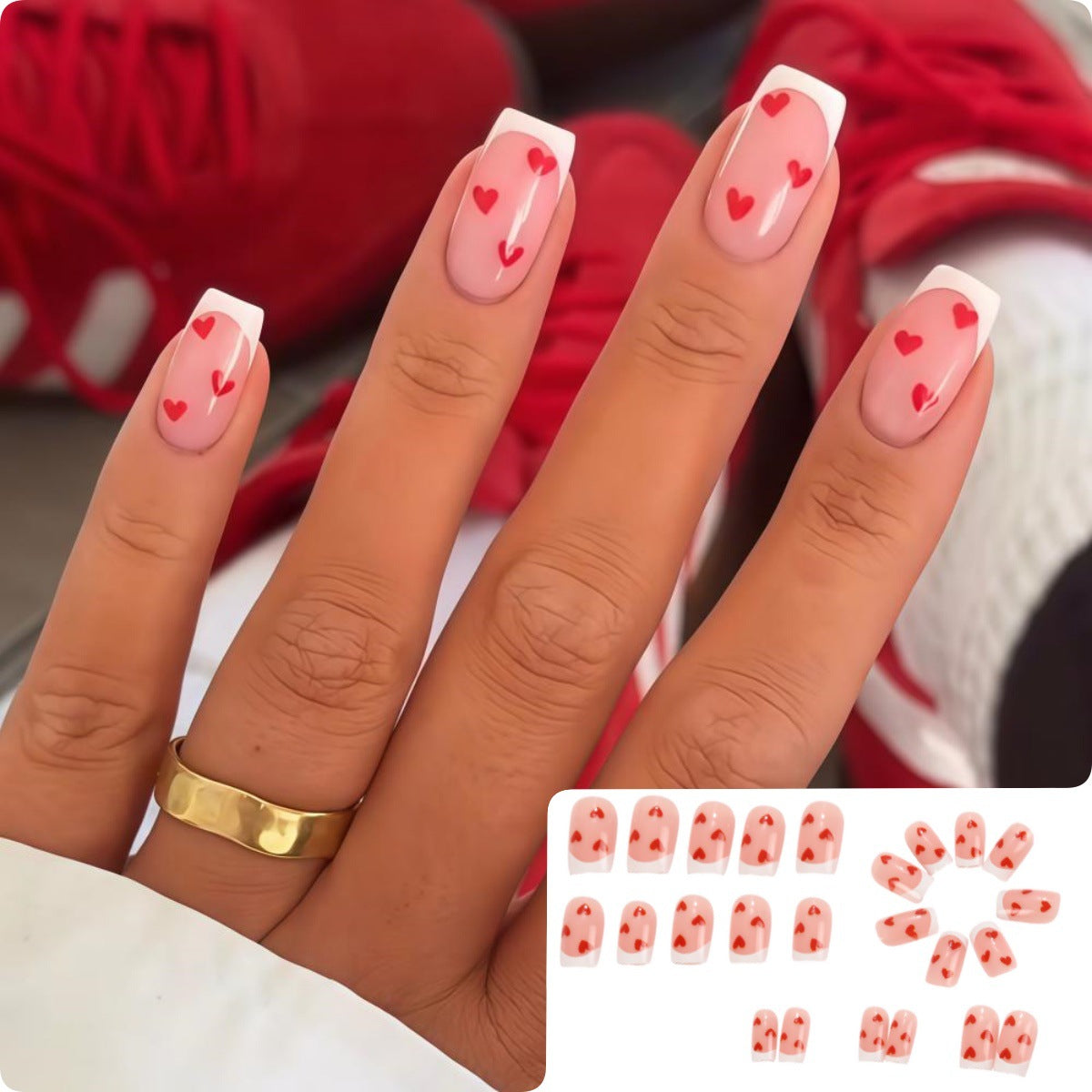 Artistic Heart Motif Art Nails Acalora