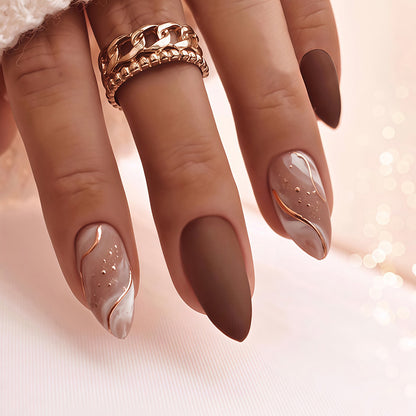 Premium Press-On Nail Art Set with Elegant Matte and Glossy Finish Acalora