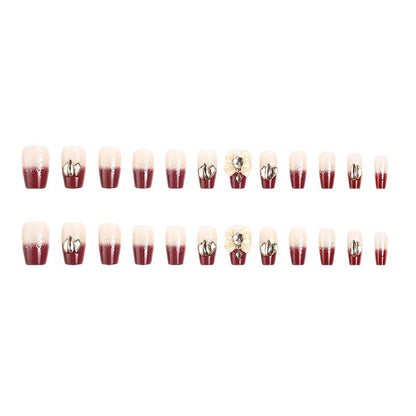 Artificial nails with glamorous floral decorations Acalora